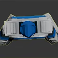 Blue And Silver Metallic Robot Action Figure With Shiny Armor Details