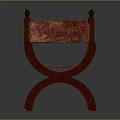 Accent Chair With Red Wooden Frame Curved Armrests And Textured Seat Backrest
