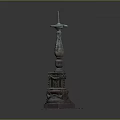 Traditional Ornate Decorative Column With Intricate Carved Details And Square Base