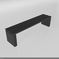 Modern Black Bench with Flat Slats and Sturdy Legs for Home Living Room Decor