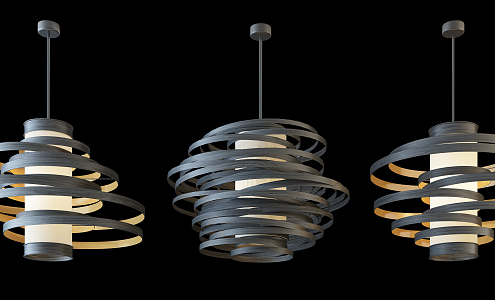 Modern special-shaped chandelier fashion simple metal chandelier combination 3d model