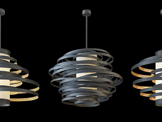 Modern special-shaped chandelier fashion simple metal chandelier combination 3d model