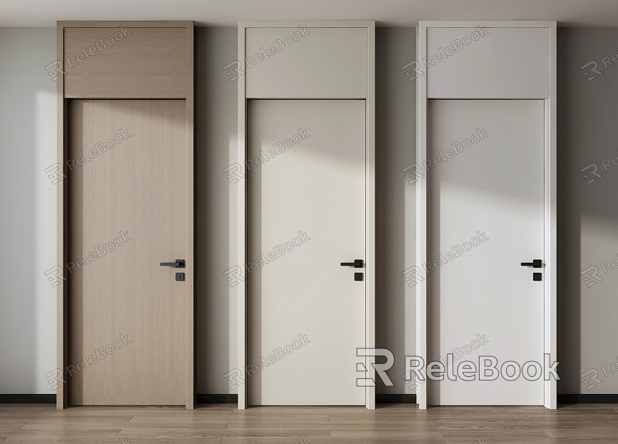 Single door, swing door, roof door, bedroom door, solid wood door, room door model