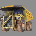 CAT 797 Yellow Dump Truck With Large Tires And Open Heavy Duty Structure