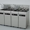 Commercial Stainless Steel Deep Fryers Four Units Professional Kitchen Equipment With Fry Baskets