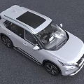 White Nissan SUV With Modern Front Design LED Headlights And Chrome Grille