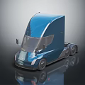 Blue Modern Heavy Duty Utility Truck with Streamlined Cab and Cargo Design
