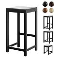 Minimalist Wooden Bar Stools In Different Heights With Brown Beige Color Options