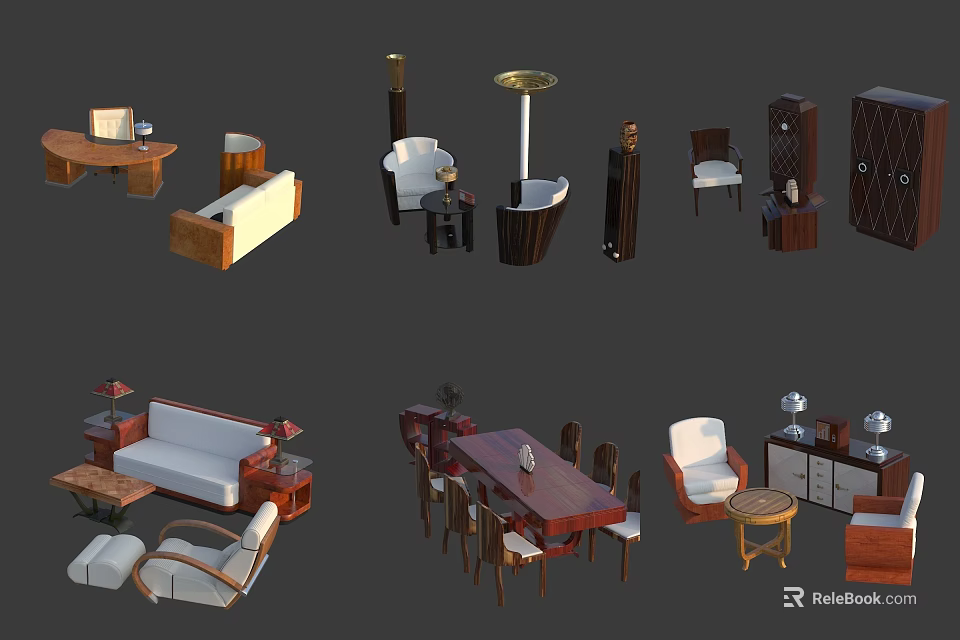 Modern Sofa and Coffee Table Set for Living Room Interior Design With Comfortable Seating 3d model