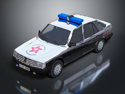 White and Black Ambulance Vehicle With Blue Emergency Lights And Red Cross Symbol 3d model