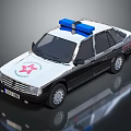 White and Black Ambulance Vehicle With Blue Emergency Lights And Red Cross Symbol