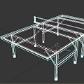 Green Tabletop Ping Pong Table Furniture with Metal Legs and Black Net Design