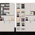 Modern White Bookcase With Glass Doors Storage Shelves Books And Decor Items