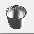 Sleek Silver Cylindrical Metal Container With Threaded Interior And Smooth Surface 3d model