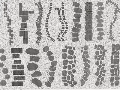 Road Infrastructure Featuring Various Pavement Patterns And Stone Brick Designs 3d model