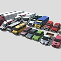 Various Types of Vehicles Including Trucks Vans Cars and SUVs in Different Colors