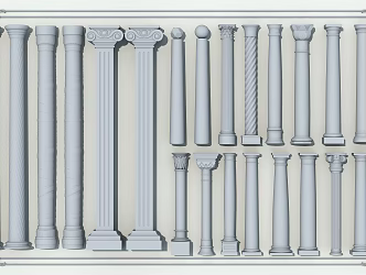 European Roman Column Gypsum 3d model