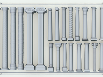 European Roman Column Gypsum 3d model