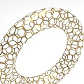 Golden Hexagonal Mesh Ring Shaped Decorative Ornament for Home Decor
