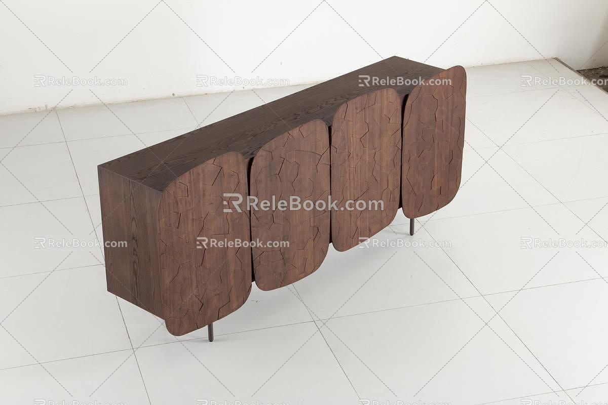 Modern Walnut Sideboard 3d model