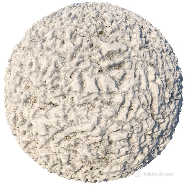 Spherical Faucet Featuring Rough Textured Surface And White Concrete Material Design 3d model 