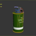 Green M18 Smoke Whistle Grenade With White Stripe And Tactical Design