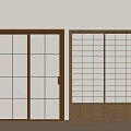 Middle ancient sliding door 3d model