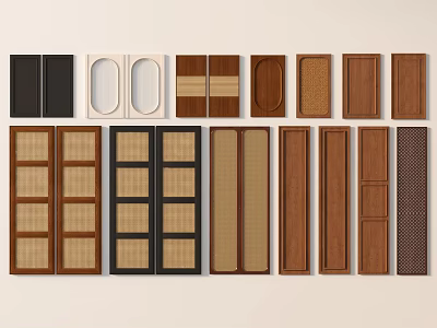 Diverse Cabinet Door Designs With Various Materials And Modern Panel Styles 3d model