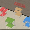 Colorful Study Desk with Shelf in Furniture Series