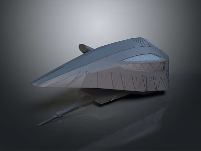 Advanced Streamlined Modern Weapon System With Sharp Front And Geometric Metallic Structure 3d model