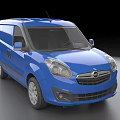 Blue Opel Van Exterior View With Front Headlights And Grille Design