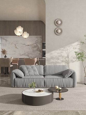 Modern Double Sofa Elephant Ears Sofa 3d model