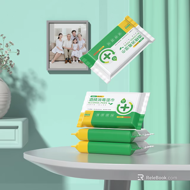 Household Disinfectant Wipes And Moisturizing Hand Cream For Daily Skin Care Essentials 3d model 