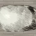 Modern Shaped Rug With Gray White Textured Design For Home Interior Decor