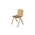 Light Wood Dining Chair With Minimalist Design Curved Backrest And Crossed Legs For Modern Interior