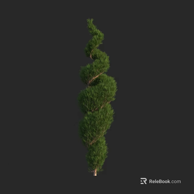 Elegant Trimmed Spiral Arbor With Lush Green Foliage In Garden Landscape 3d model 