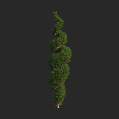 Elegant Trimmed Spiral Arbor With Lush Green Foliage In Garden Landscape 3d model