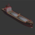 Realistic Model Of A Large Cargo Ship With Metallic Hull 3d model