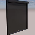 Black Sliding Door Design And Real View On Stone Wall Building Exterior