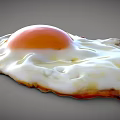 Chicken Egg Fried Sunny Side Up With Golden Yolk And Crispy Edges