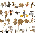 Modern Scarecrow Farming Sick Scarecrow Combination Scarecrow Country Sick Farming Tools Country Dummy 3d model