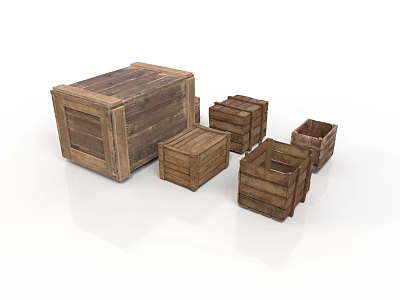 Wooden Storage Crates For Home Organization And Decorative Use 3d model