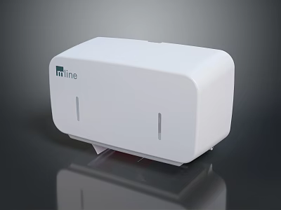 White Line Brand Modern Double Slot Tissue Box with Smooth Surface and Reflective Base 3d model