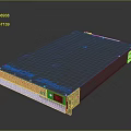 Dark Blue Rackmount Server With Metallic Case Ports And Ventilation Grilles On Reflective Surface