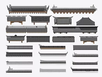 Chinese-style eaves line 3d model