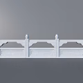 Traditional White Stone Railing With Decorative Posts And Classic Carved Design Elements 3d model