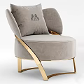 Single Sofa Brown Velvet Upholstery With Curved Backrest Black Metal Legs And Bow Pattern Cushion