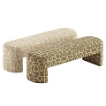 Modern Geometric Pattern Upholstered Sofa Bench In Two Distinct Color Schemes For Living Room Decoration