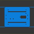 Blue Car Chassis Structure With Structural Brackets And Mounting Holes