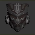 Futuristic Armored Helmet Featuring Mechanical Design Metallic Red Silver Finish And Detailed Components